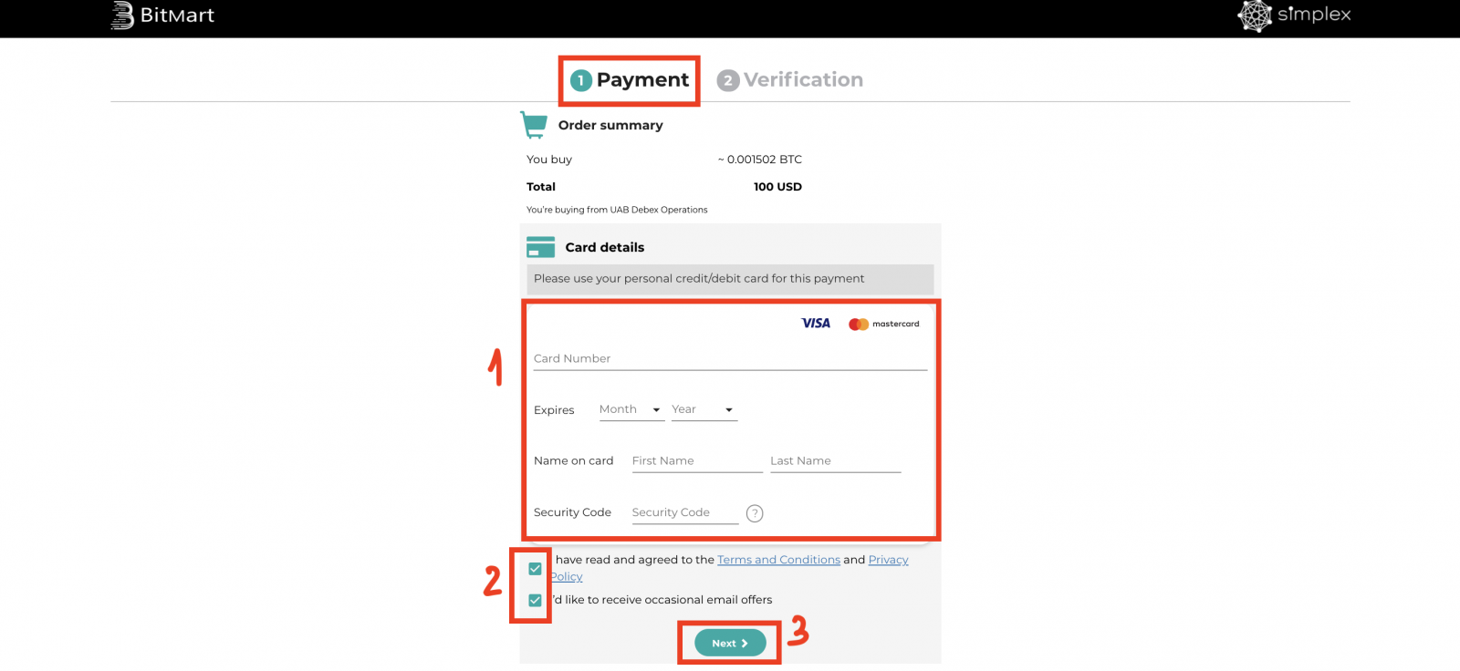 如何在BitMart用Simplex買幣 如何在BitMart用Simplex買幣