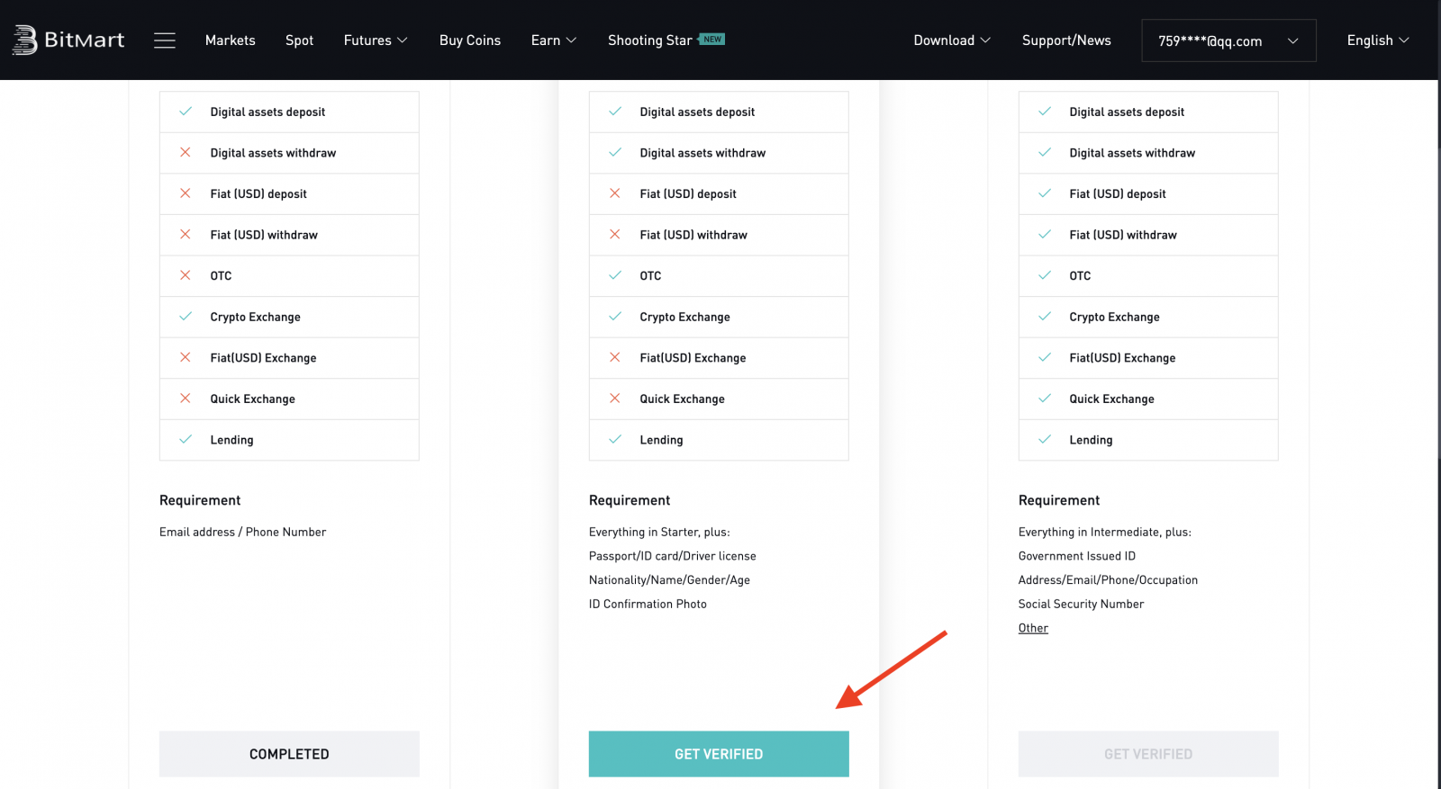 Sådan identitetsbekræftelse (KYC) Tutorial i BitMart Sådan identitetsbekræftelse (KYC) Tutorial i BitMart