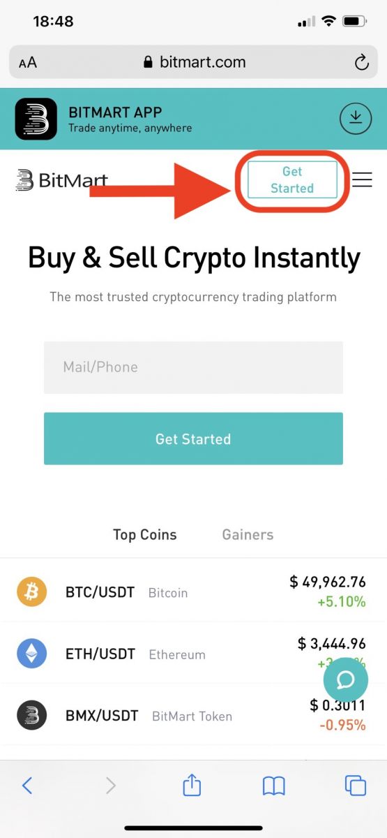Momwe Mungalembetsere Akaunti mu BitMart Momwe Mungalembetsere Akaunti mu BitMart