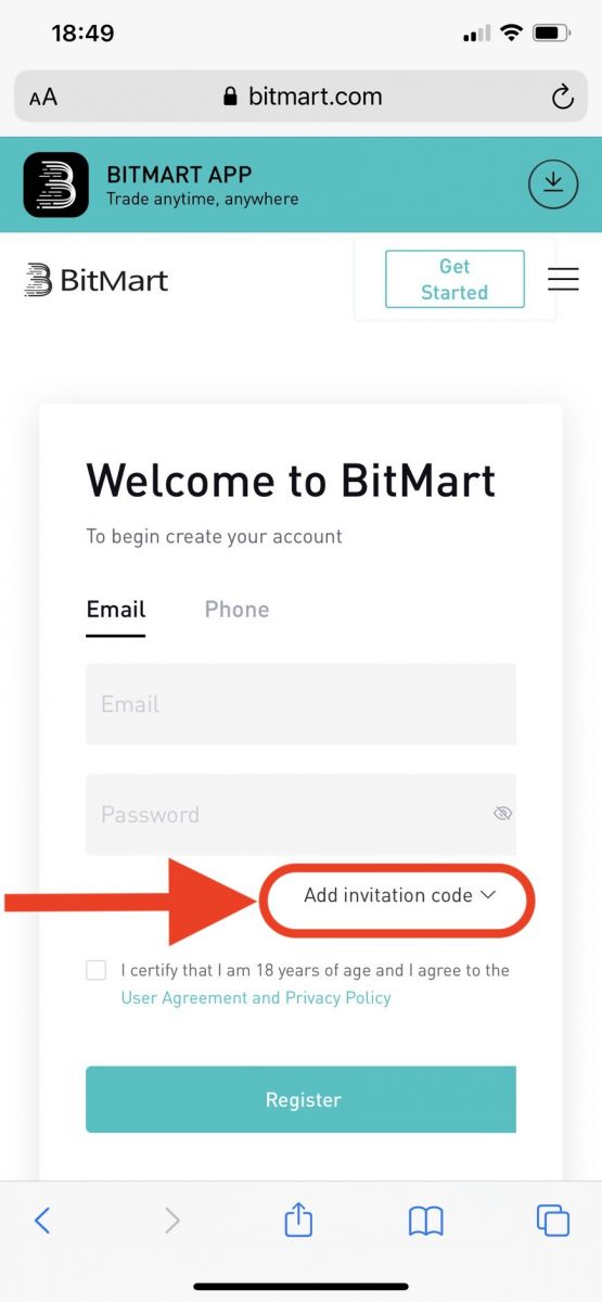 Momwe Mungalembetsere Akaunti mu BitMart Momwe Mungalembetsere Akaunti mu BitMart