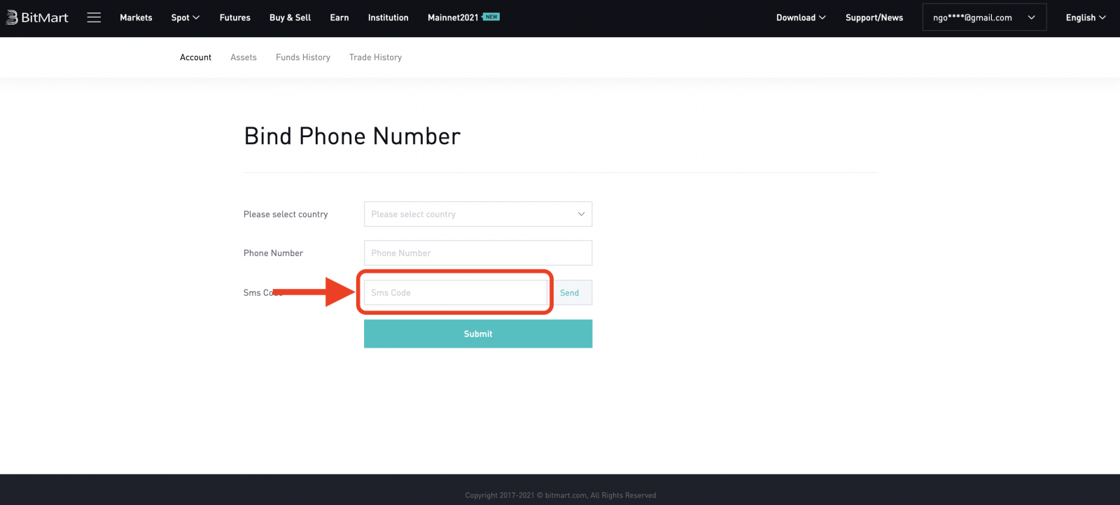 How to Register and Verify Account in BitMart
