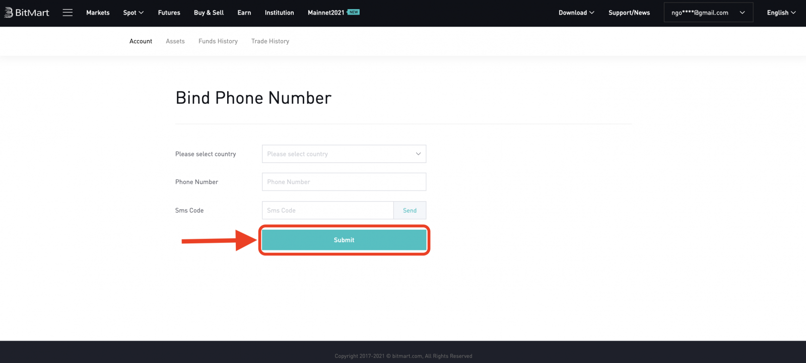 How to Register and Verify Account in BitMart