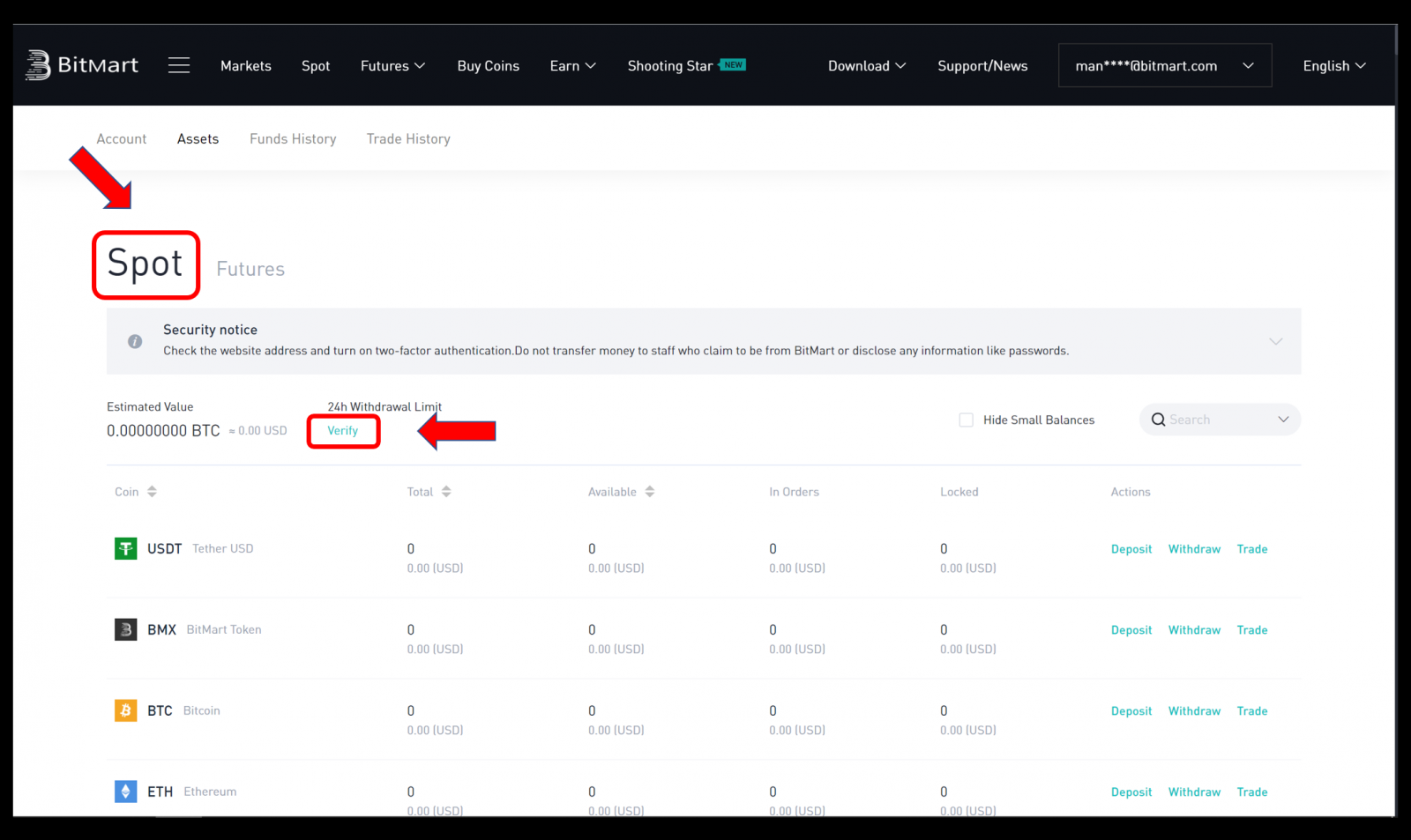 How to Register and Verify Account in BitMart