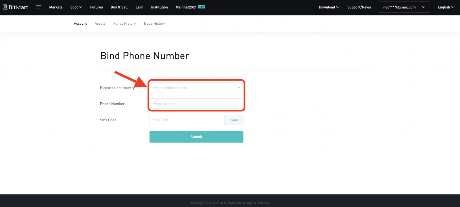 How to Register and Verify Account in BitMart