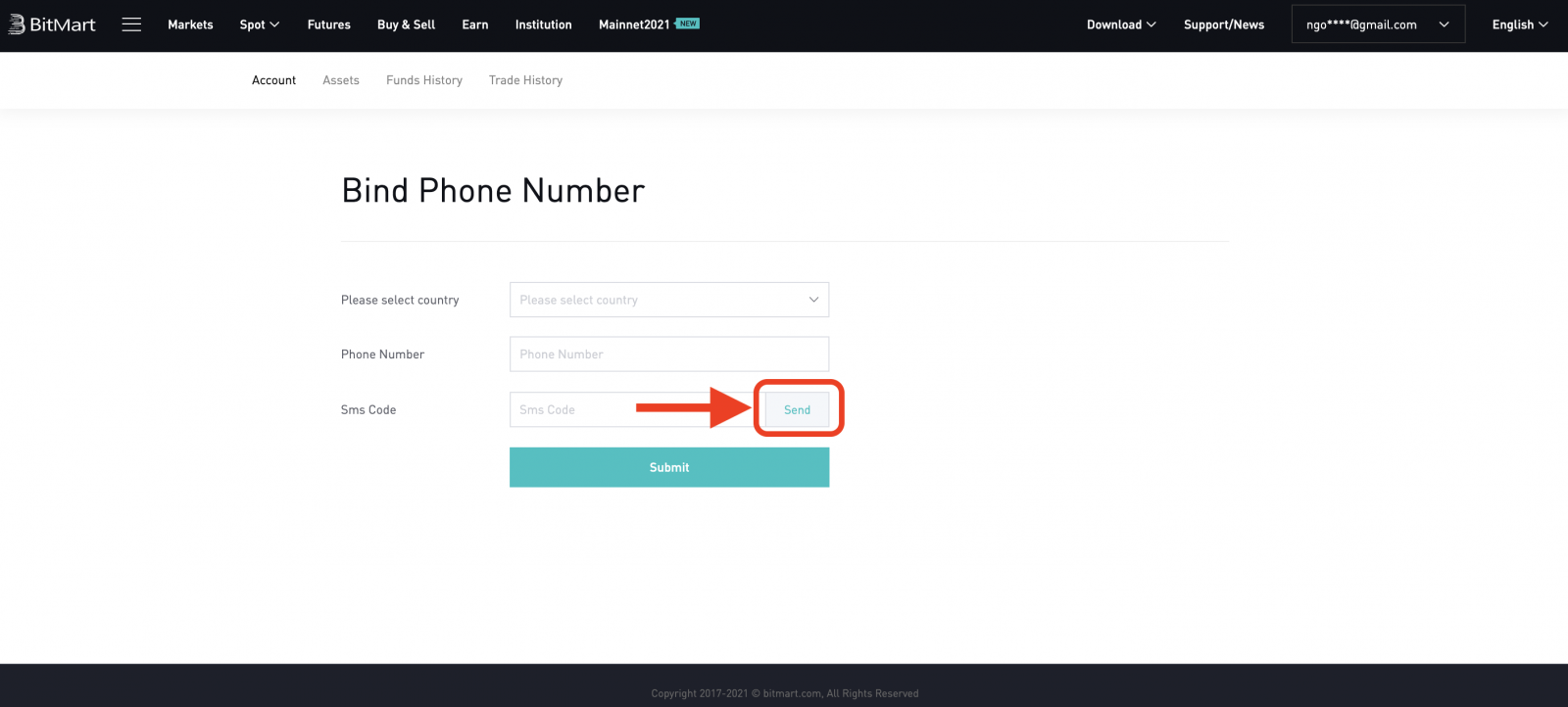 How to Register and Verify Account in BitMart